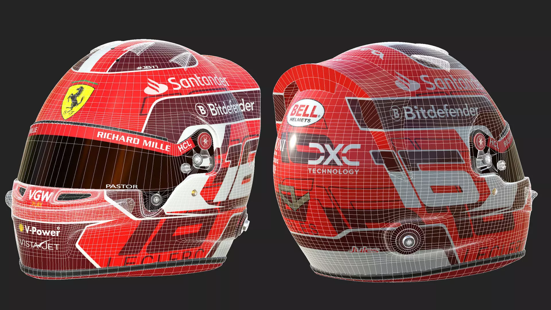 F1 Charles Leclerc Helmet 2024 3D model_15