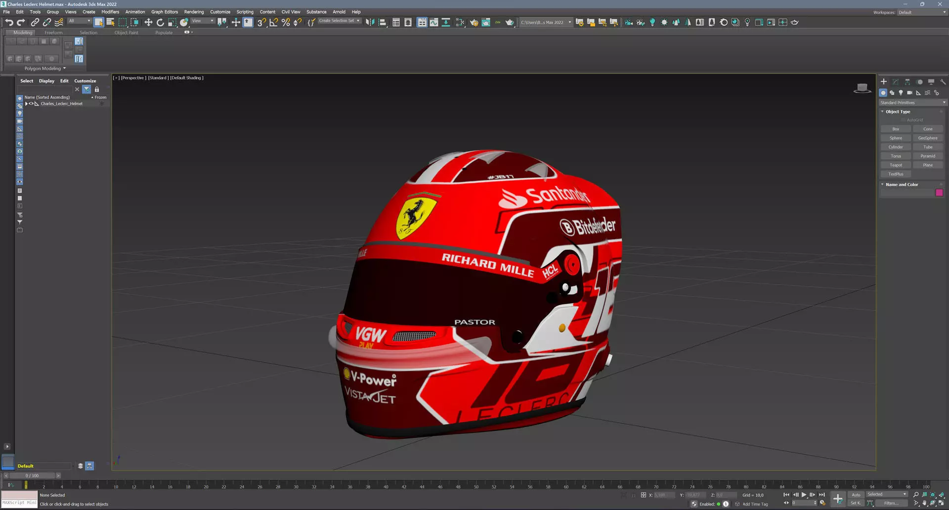 F1 Charles Leclerc Helmet 2024 3D model_13
