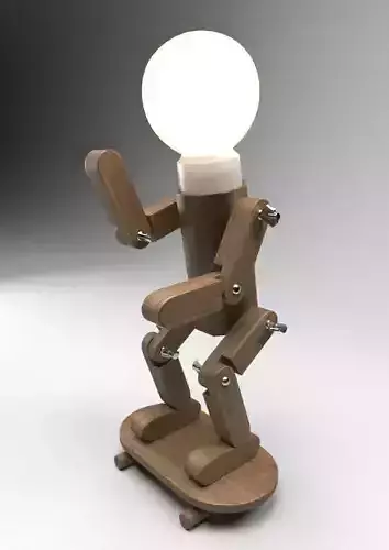 Modern Decorative Wood Robot Lamp