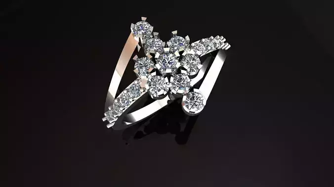 LADIES DIAMOND FLOWER RING