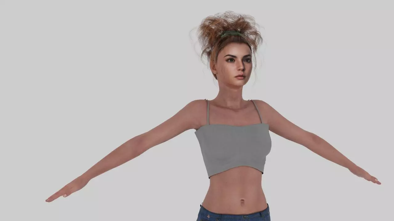 Female 3d Character Model  3D model_7