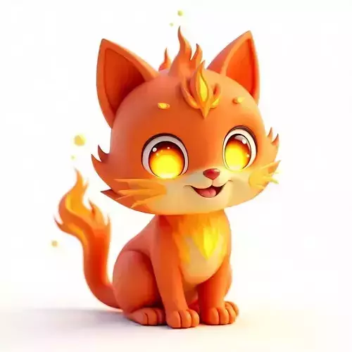 Magical Fire Fox Spirit 3D Model Low-poly 3D model Magical Fire Fox Spirit 3D Model Low-poly 3D model