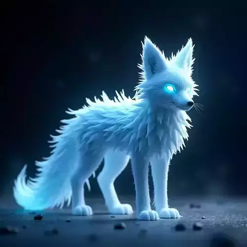 Mystical Ice Fox Spirit 3D Model Low-poly 3D model Mystical Ice Fox Spirit 3D Model Low-poly 3D model
