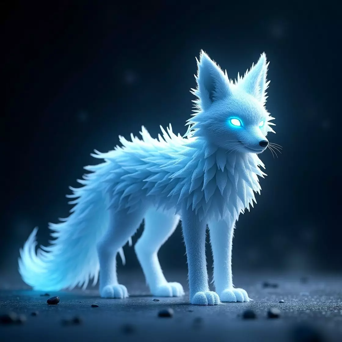 Mystical Ice Fox Spirit 3D Model Low-poly 3D model_0
