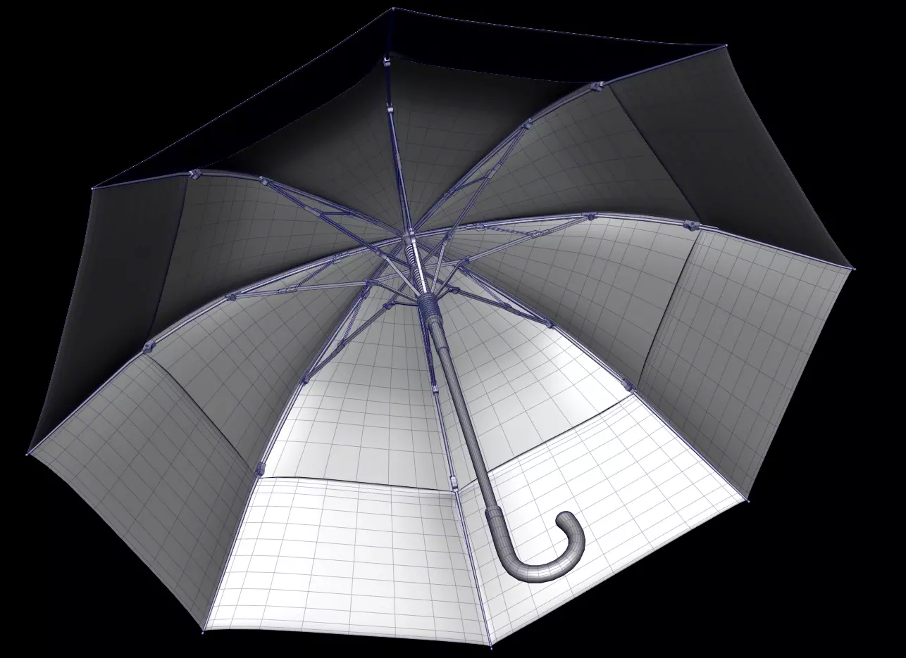 Umbrellas Pack Low-poly 3D model_12