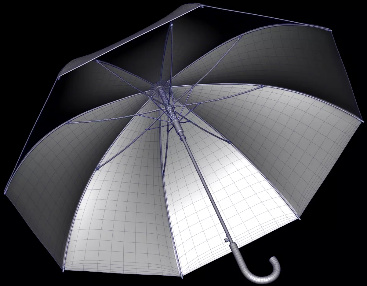 Umbrellas Pack Low-poly 3D model_16