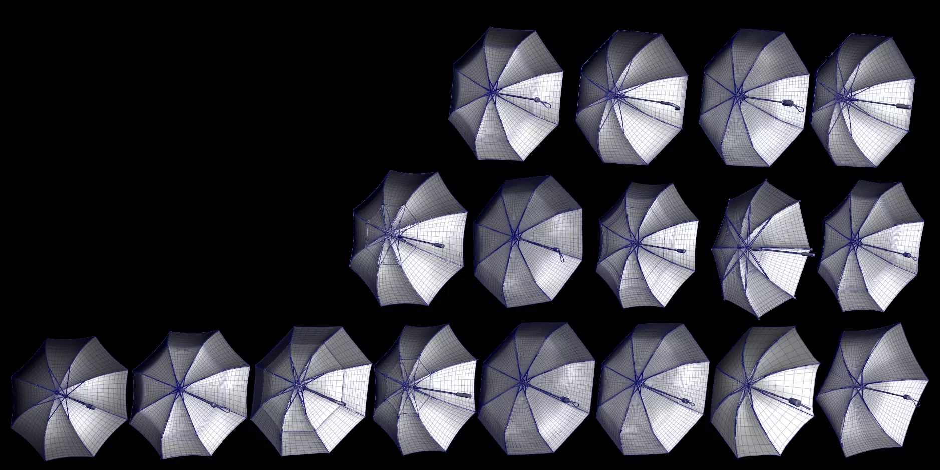 Umbrellas Pack Low-poly 3D model_21