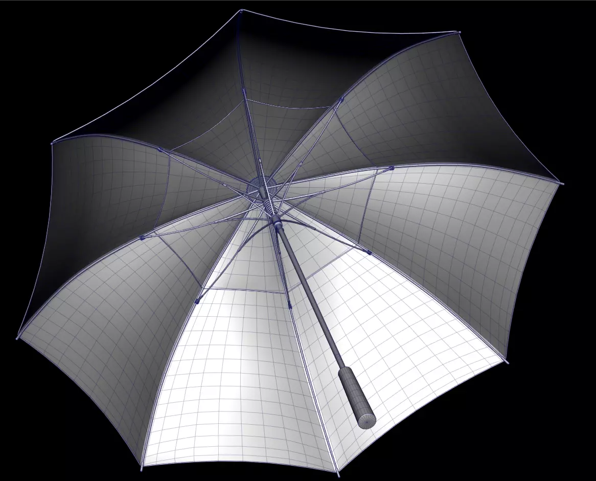 Umbrellas Pack Low-poly 3D model_11