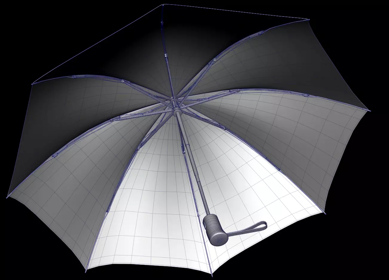 Umbrellas Pack Low-poly 3D model_8