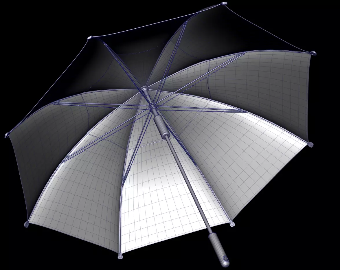 Umbrellas Pack Low-poly 3D model_3