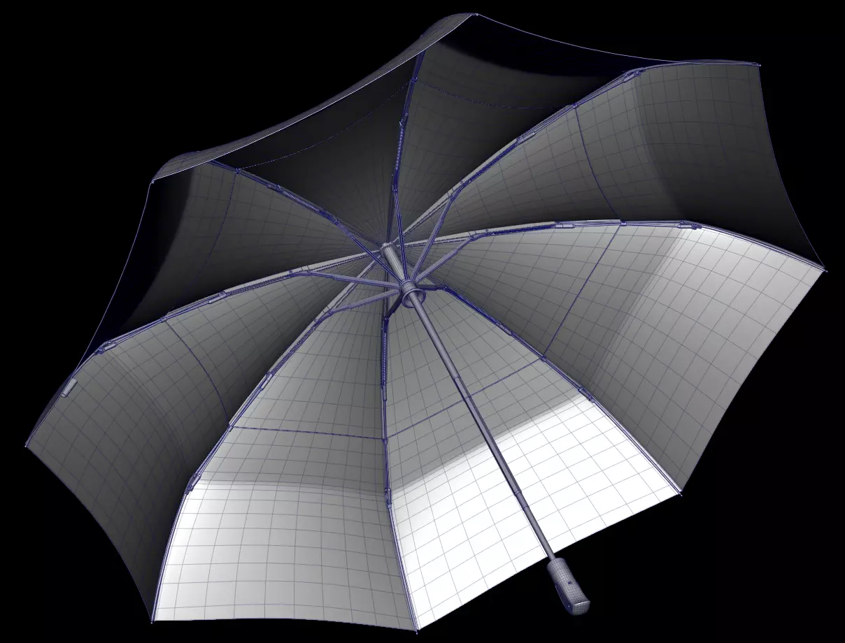 Umbrellas Pack Low-poly 3D model_4