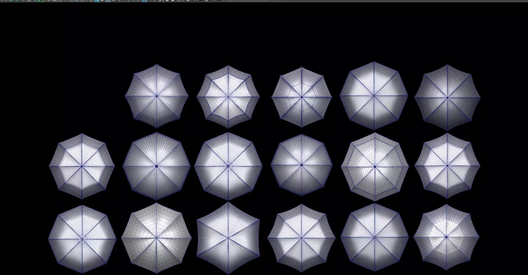 Umbrellas Pack Low-poly 3D model_22