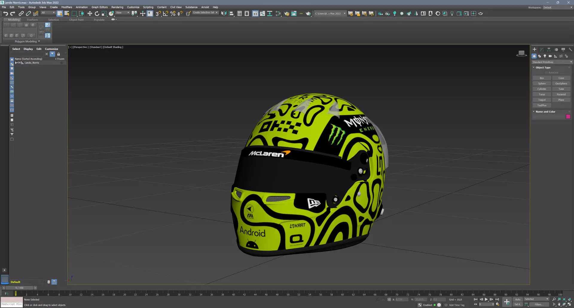 F1 Lando Norris Helmet 2024 3D model_13