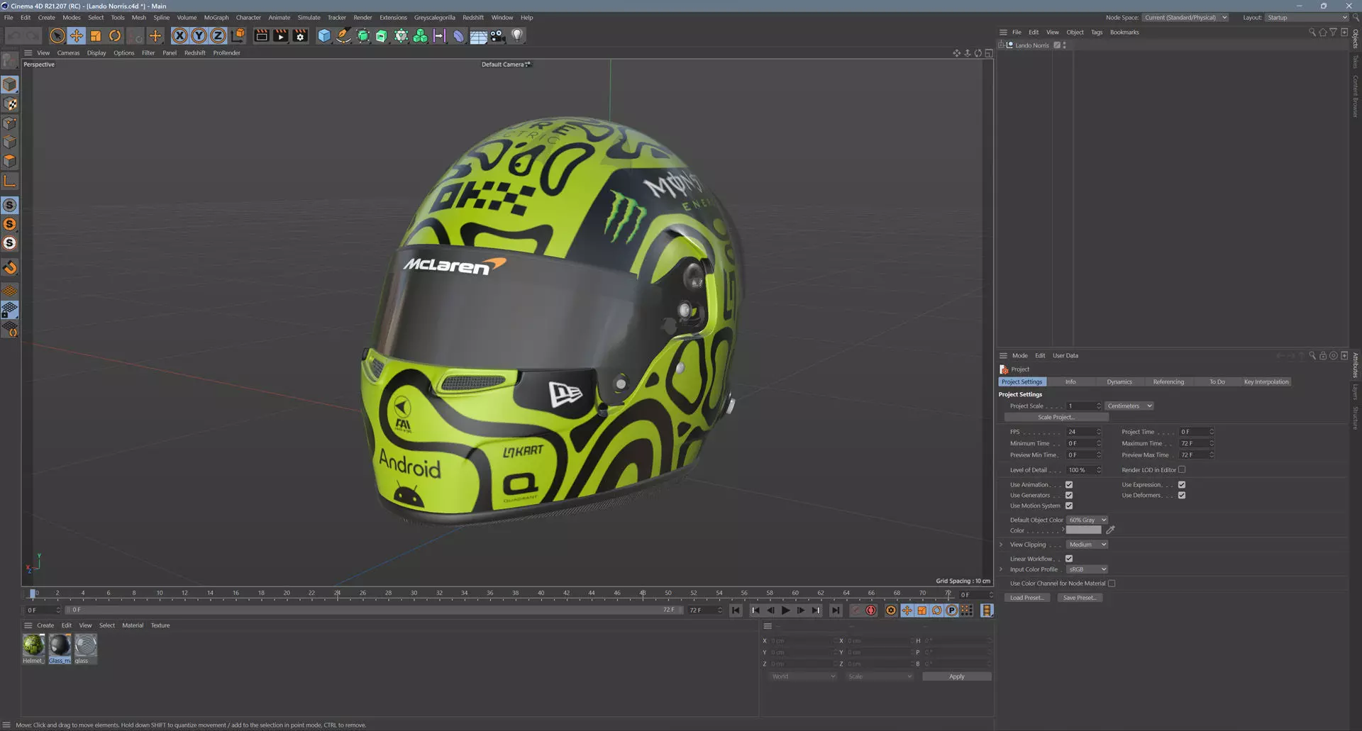F1 Lando Norris Helmet 2024 3D model_12