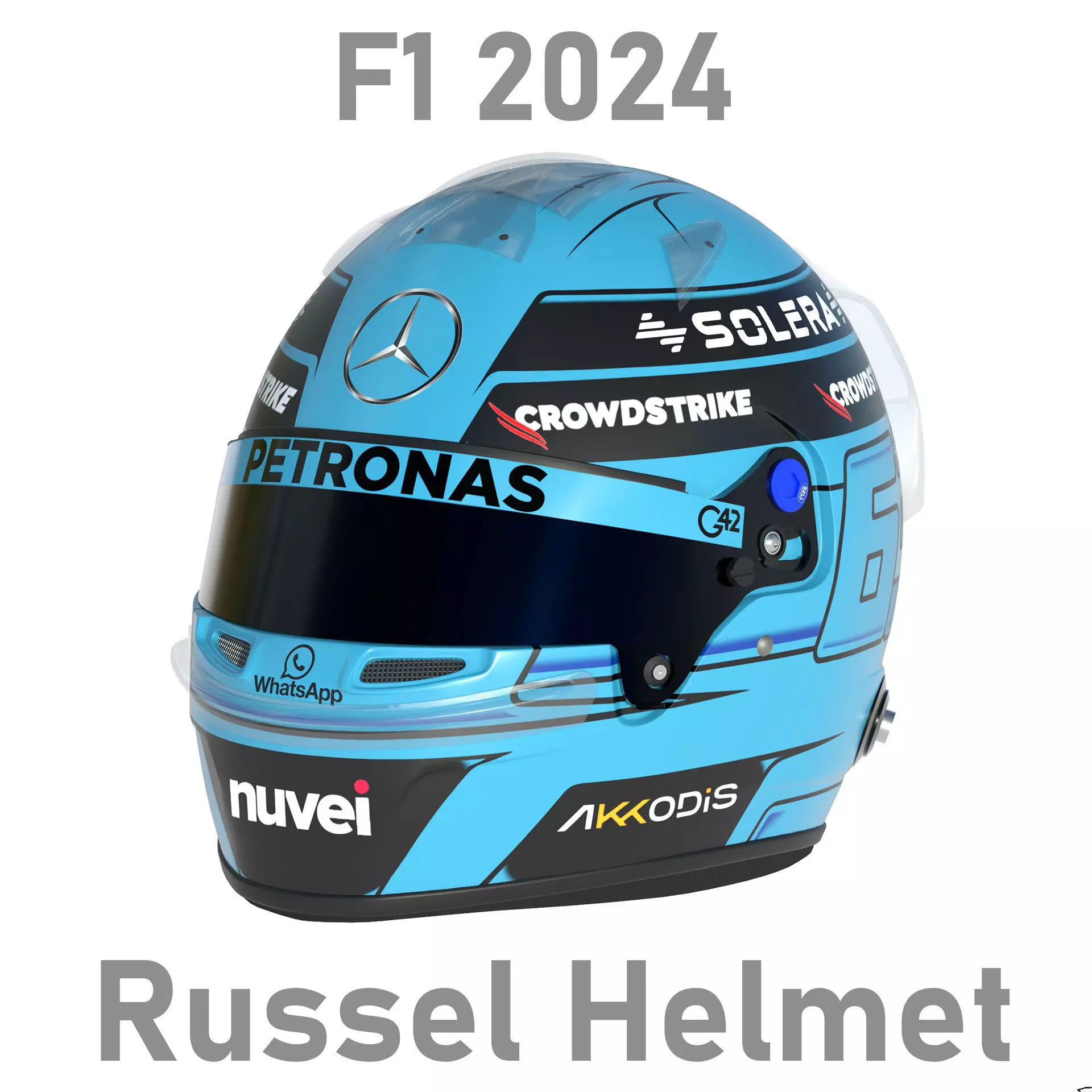 F1 George Russel Helmet 2024 3D model_0