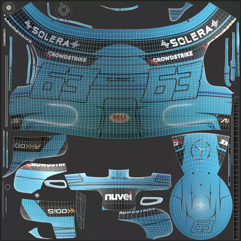 F1 George Russel Helmet 2024 3D model_16