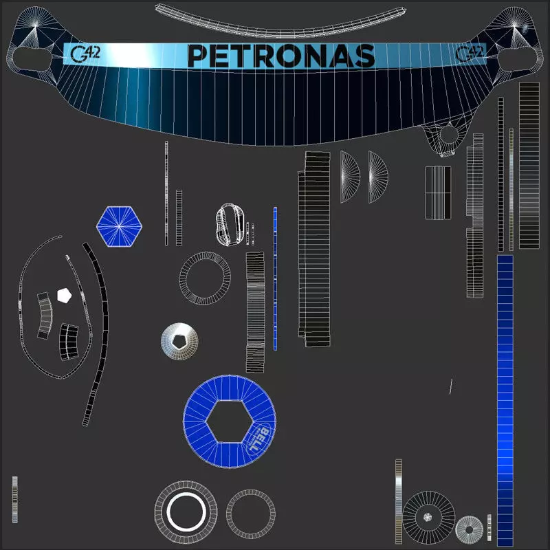 F1 George Russel Helmet 2024 3D model_17