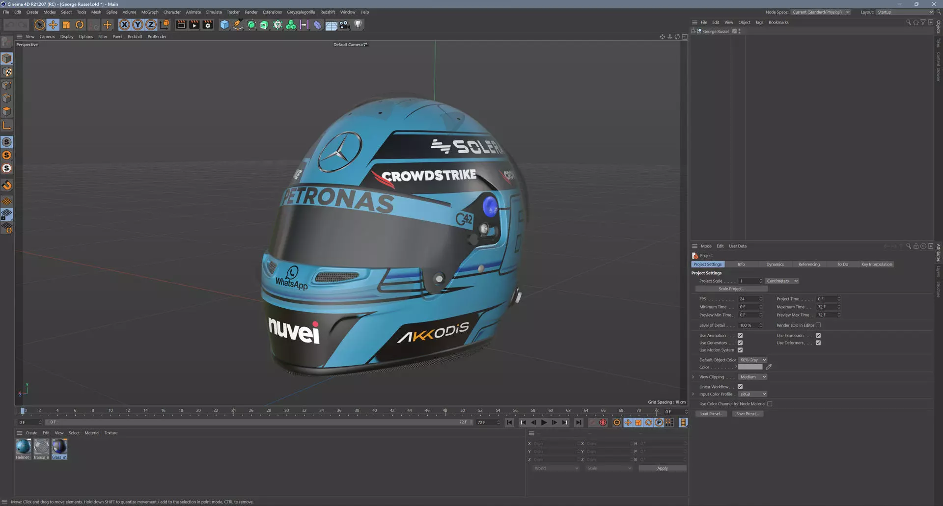 F1 George Russel Helmet 2024 3D model_12