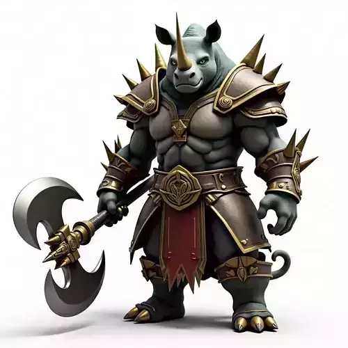 Rhino Berserker Warrior 3D Model