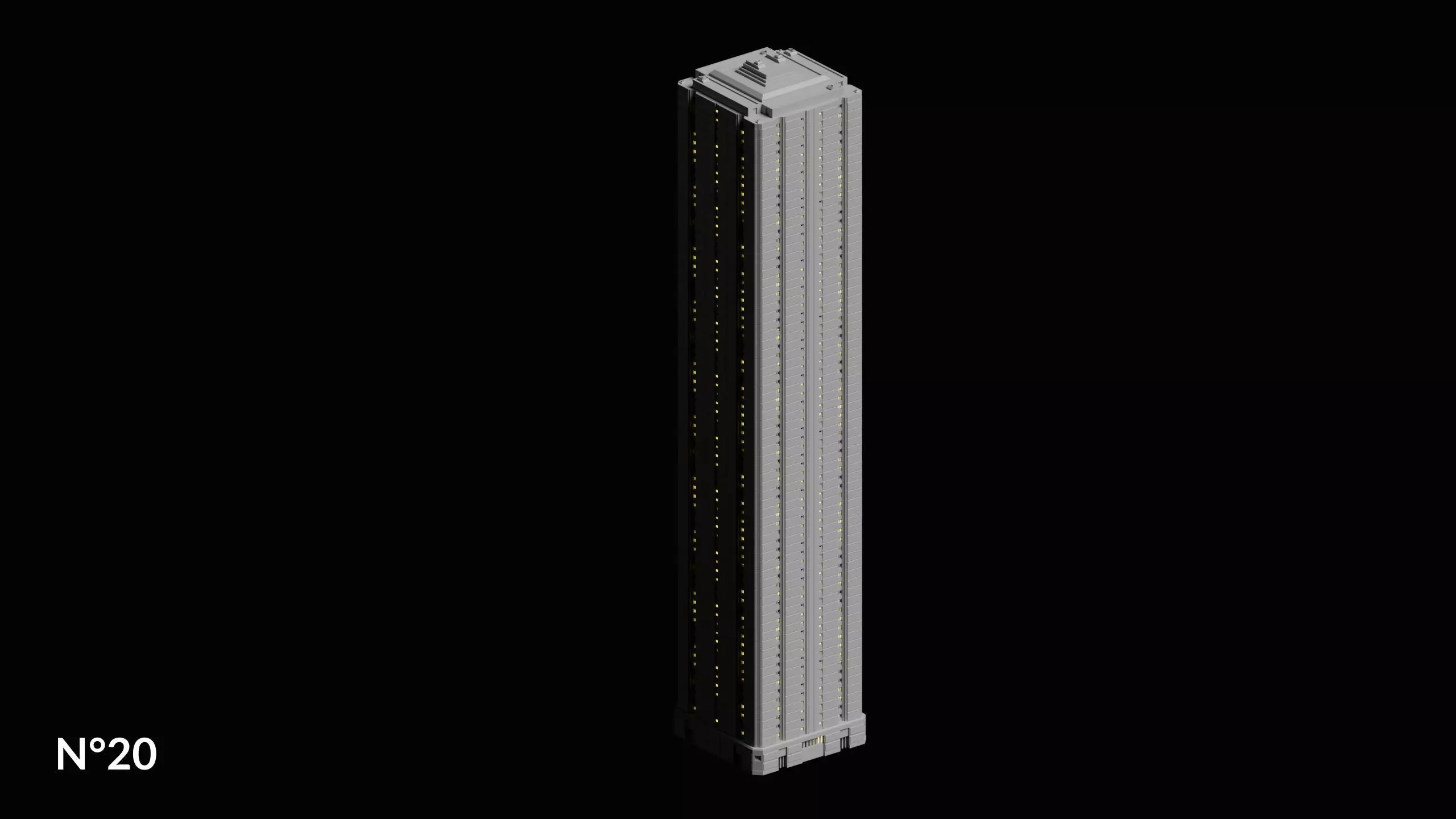 20 Sci-Fi Buildings and Skyscraper Cyberpunk Pack Blender Low-poly 3D model_21