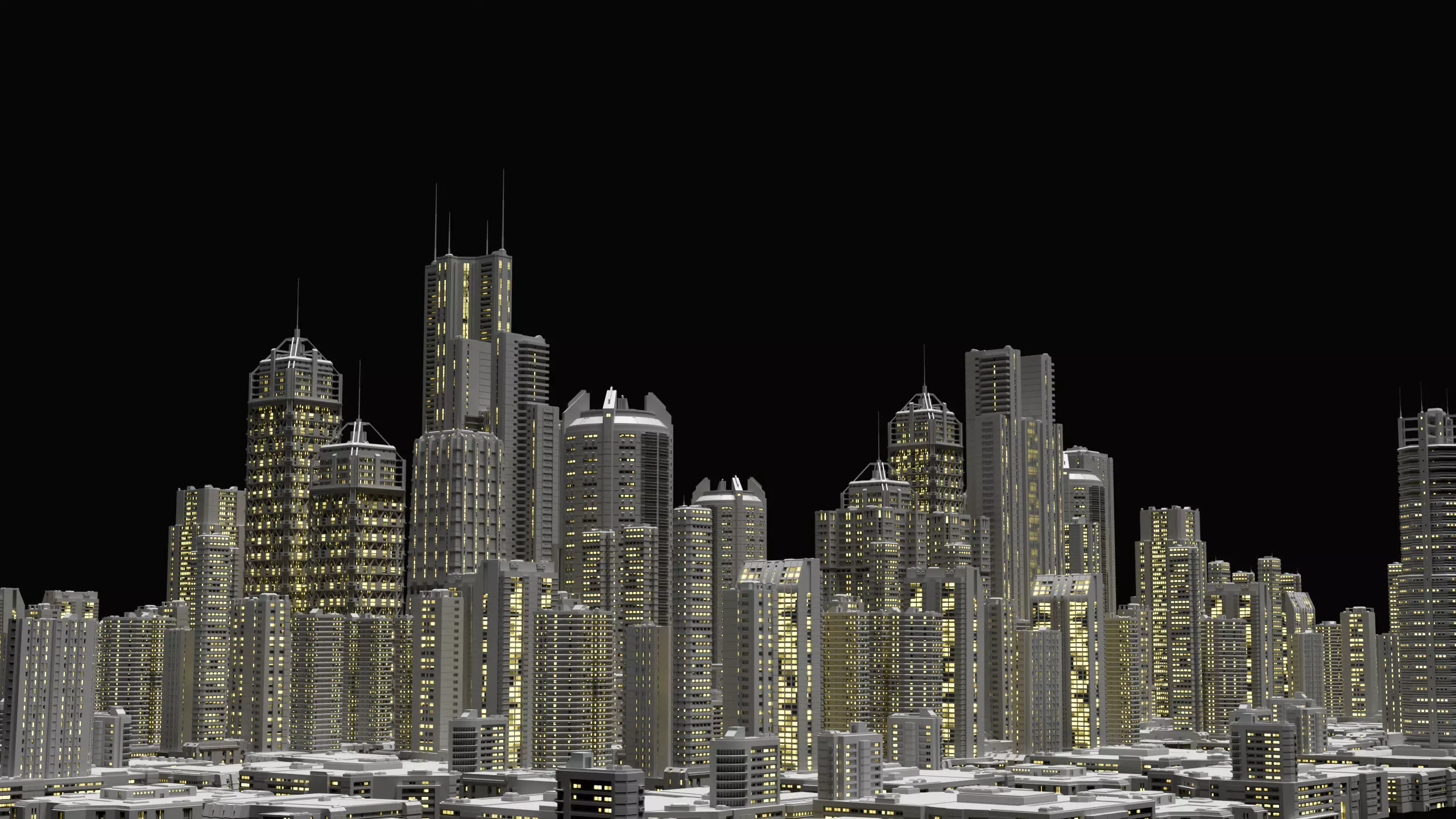 20 Sci-Fi Buildings and Skyscraper Cyberpunk Pack Blender Low-poly 3D model_4