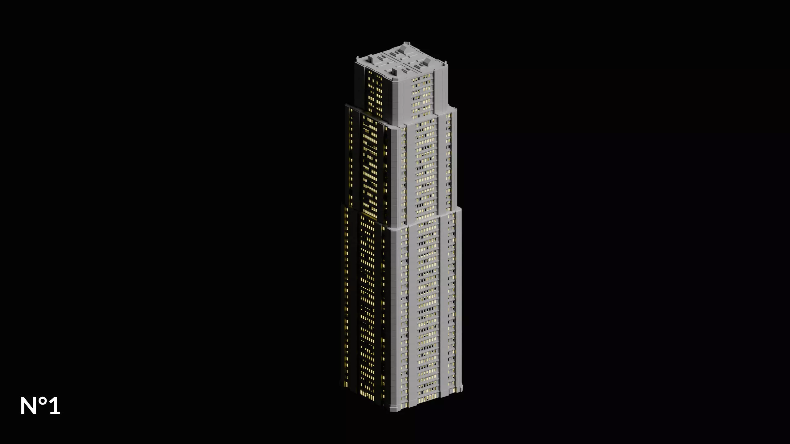20 Sci-Fi Buildings and Skyscraper Cyberpunk Pack Blender Low-poly 3D model_12