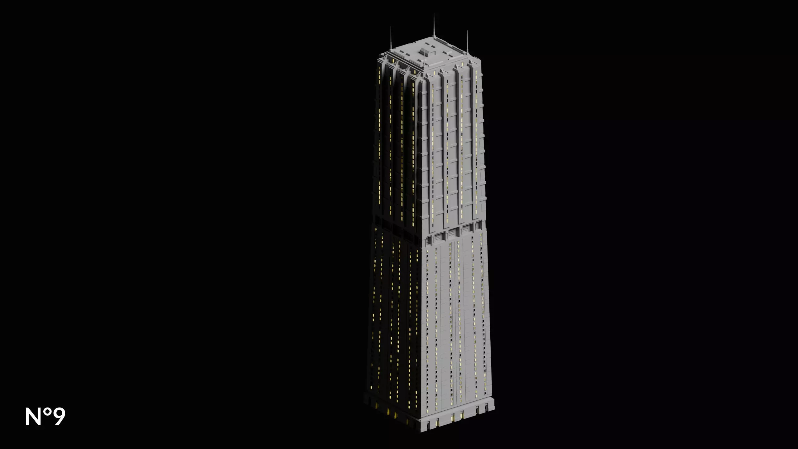20 Sci-Fi Buildings and Skyscraper Cyberpunk Pack Blender Low-poly 3D model_20