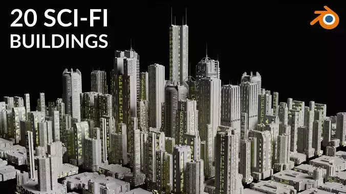 20 Sci-Fi Buildings and Skyscraper Cyberpunk Pack Blender Low-poly 3D model 20 Sci-Fi Buildings and Skyscraper Cyberpunk Pack Blender Low-poly 3D model