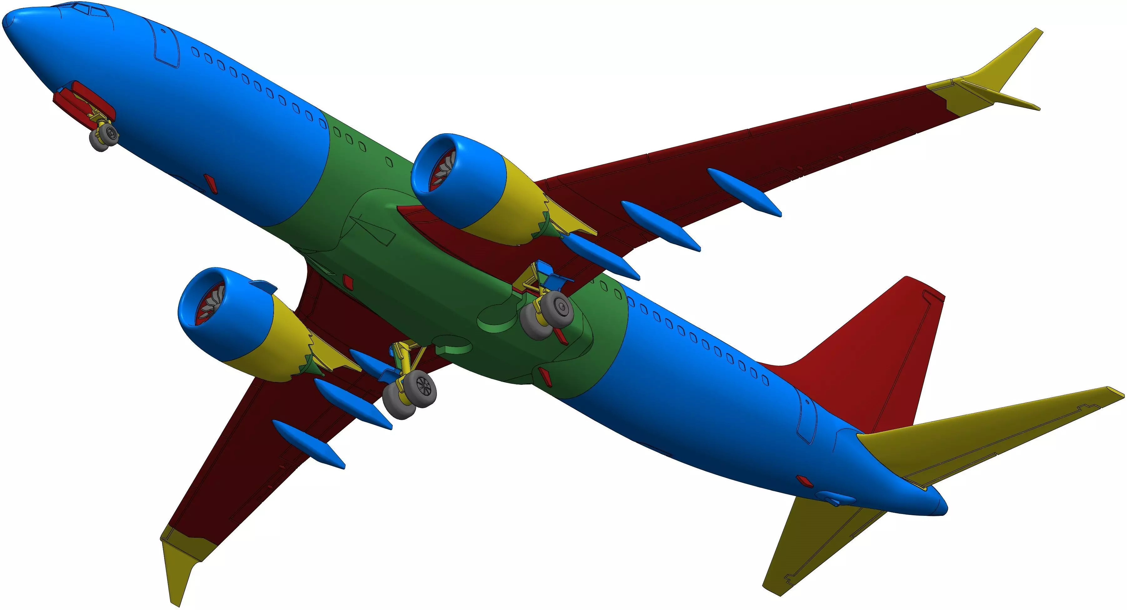 131214-8 Model kit Boeing 737-8 MAX Down 3D print model_24