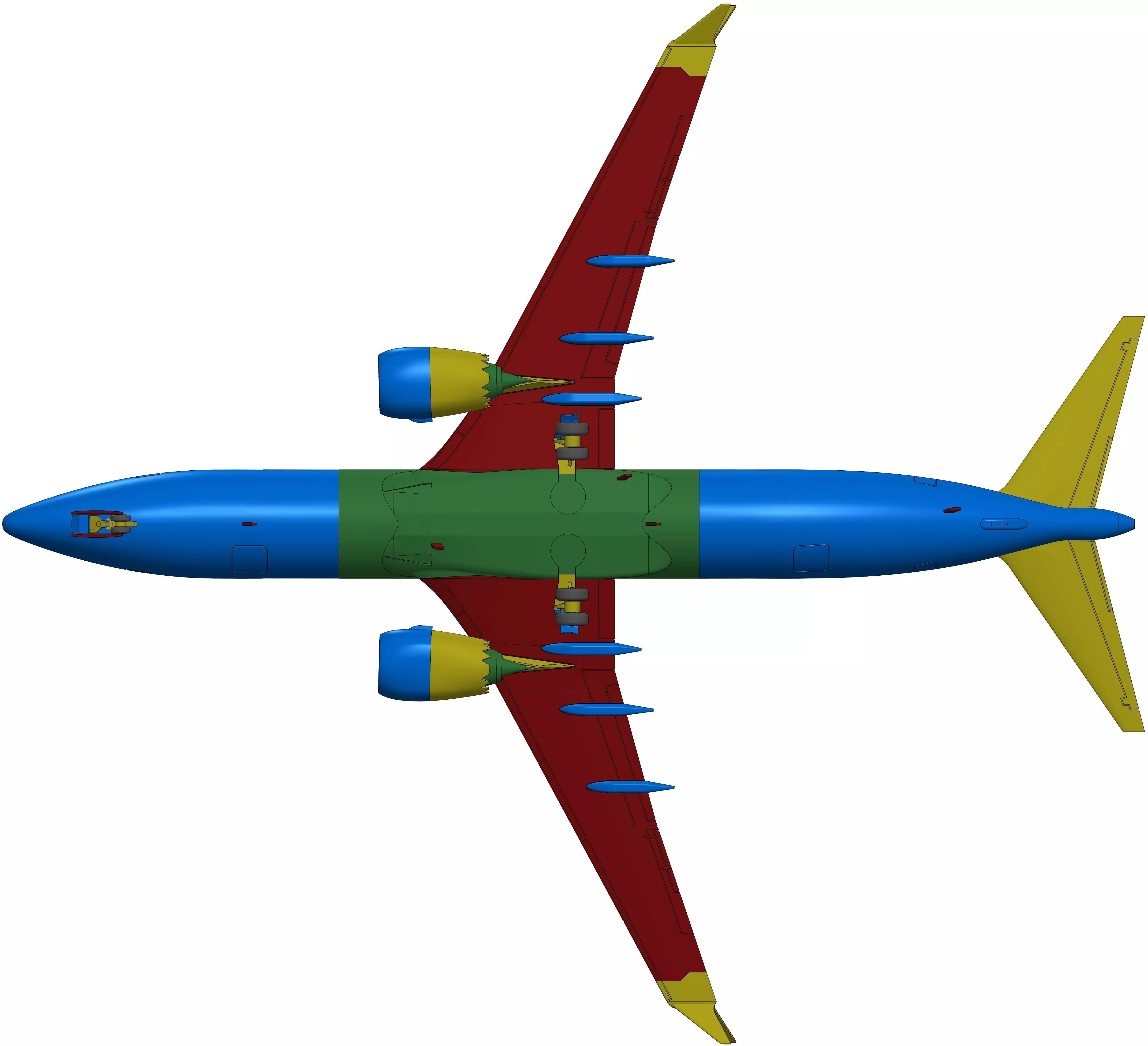 131214-8 Model kit Boeing 737-8 MAX Down 3D print model_22