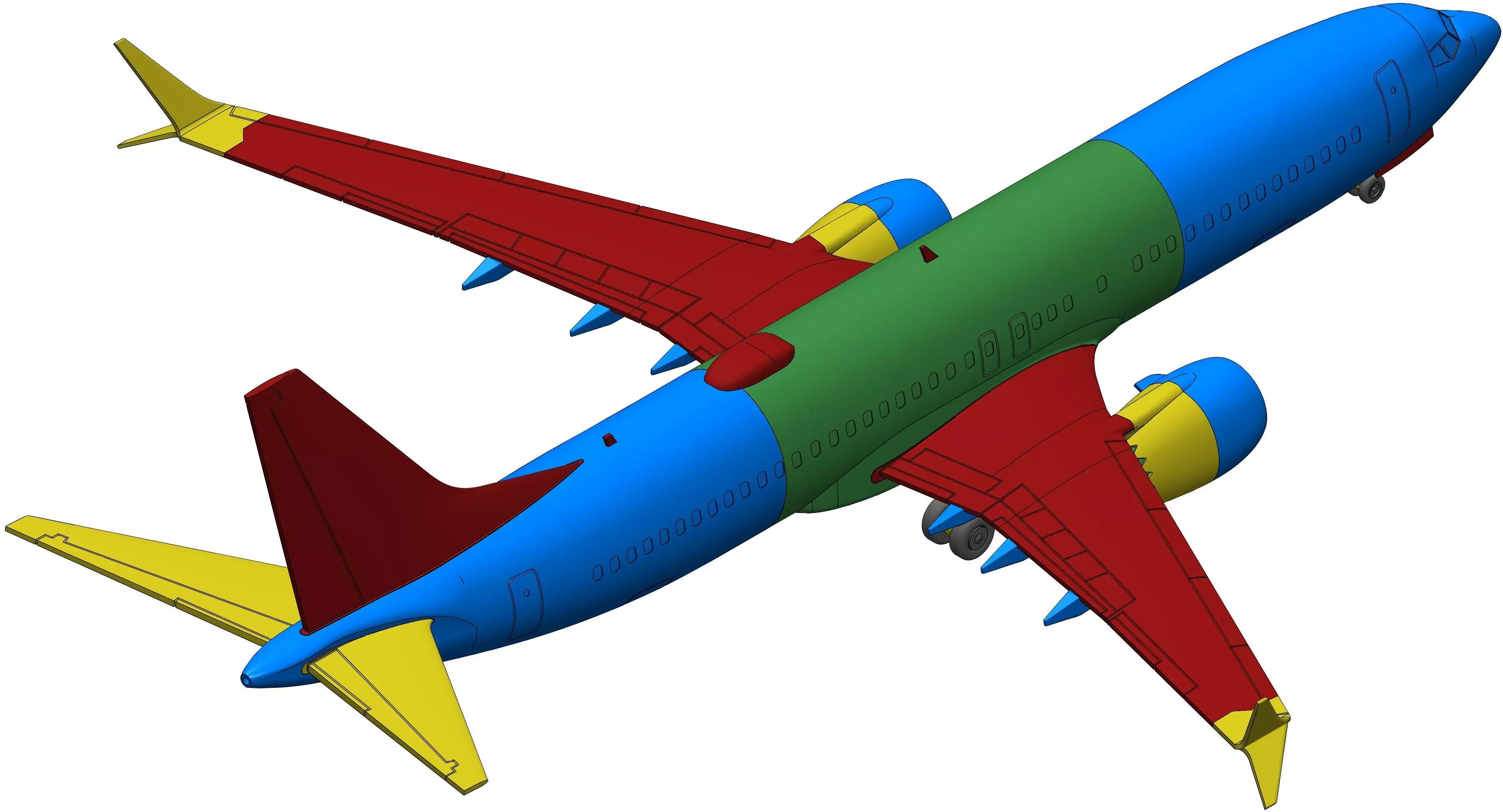 131214-8 Model kit Boeing 737-8 MAX Down 3D print model_25