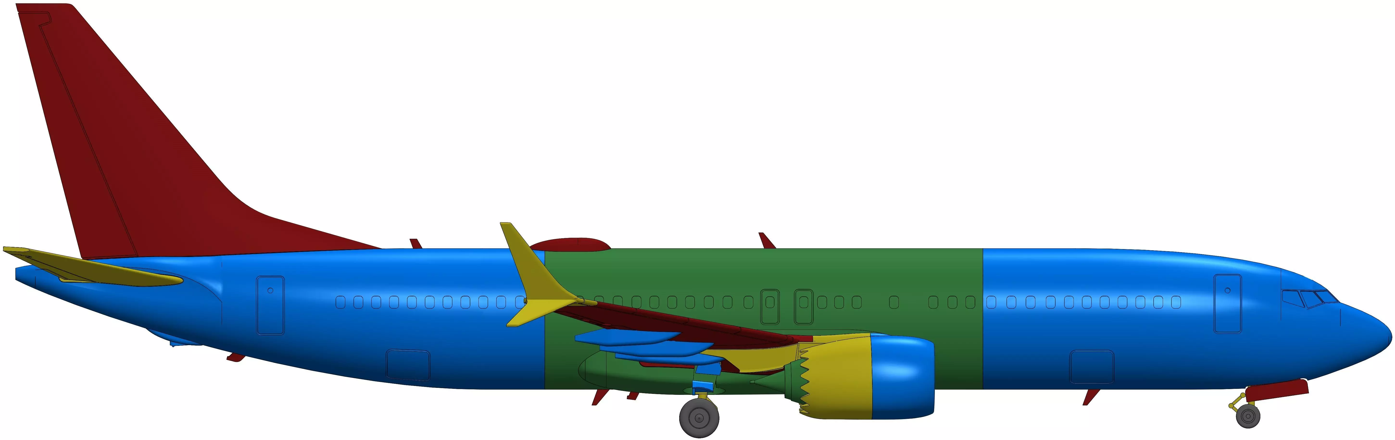 131214-8 Model kit Boeing 737-8 MAX Down 3D print model_20