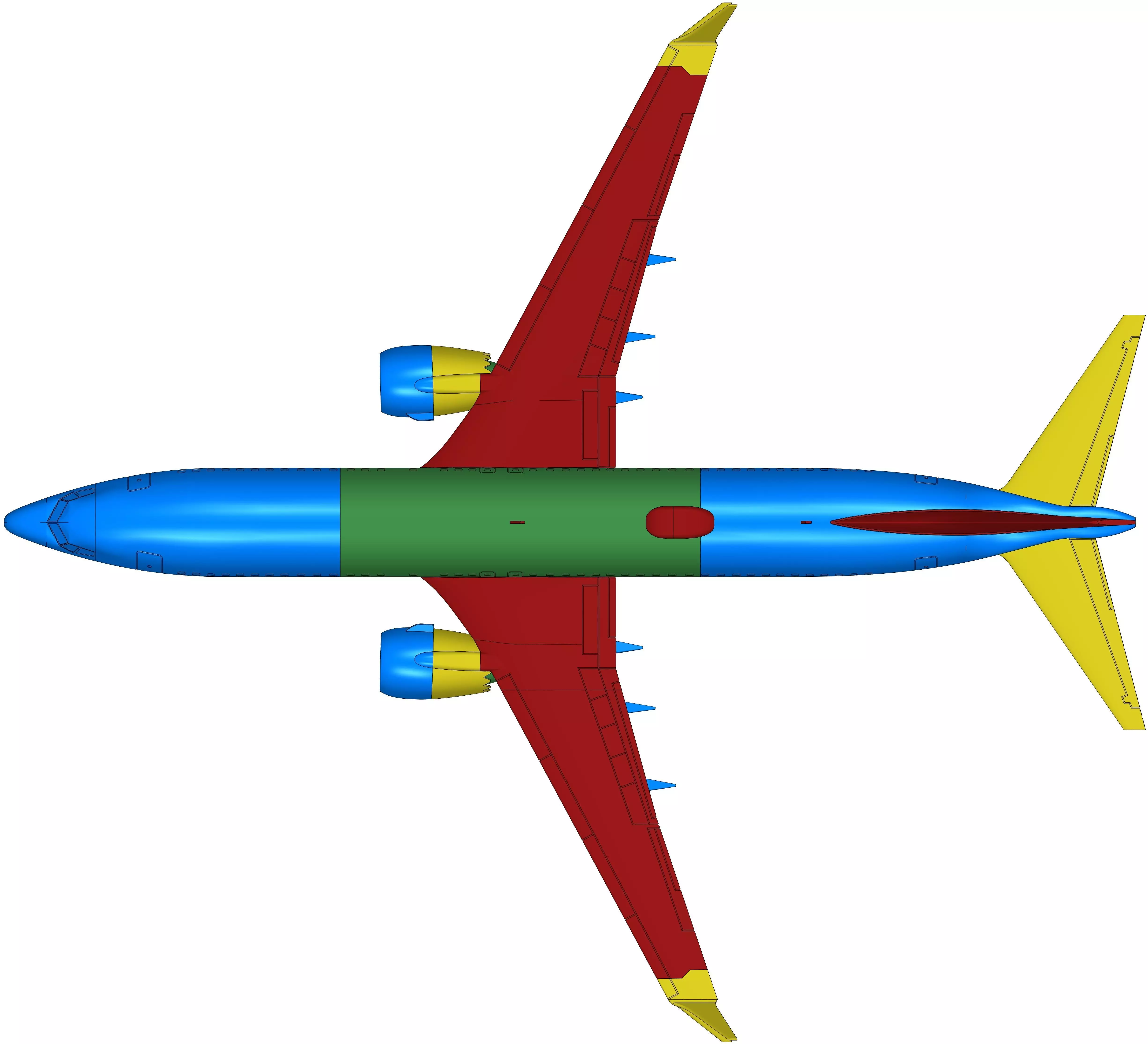 131214-8 Model kit Boeing 737-8 MAX Down 3D print model_21
