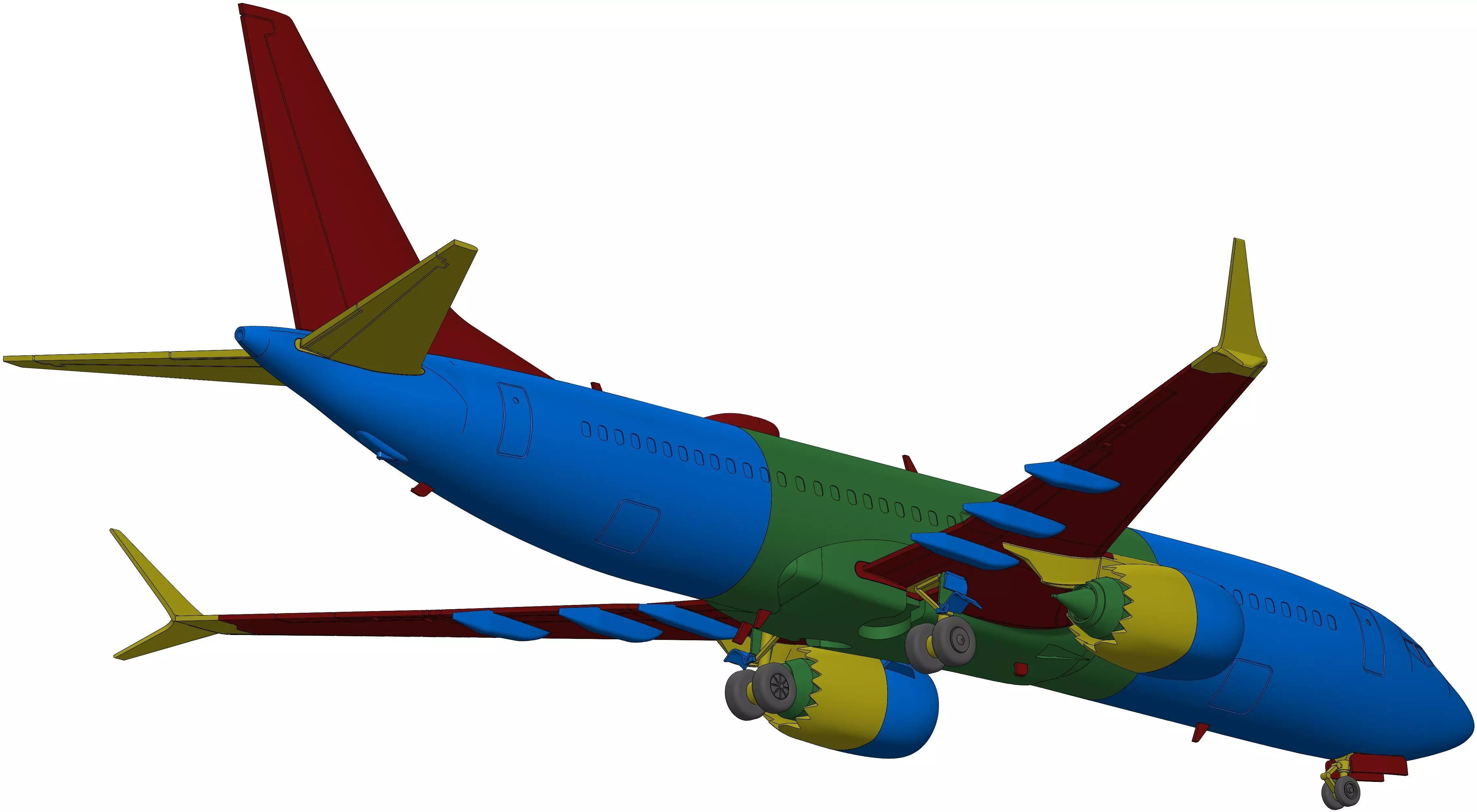 131214-8 Model kit Boeing 737-8 MAX Down 3D print model_26