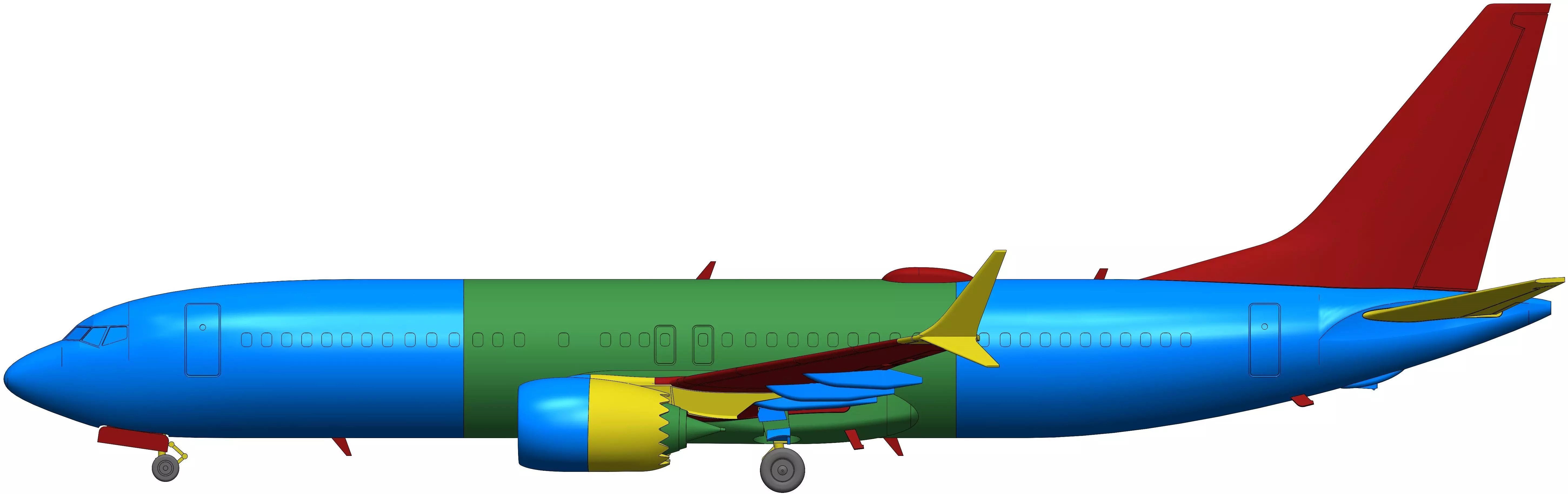 131214-8 Model kit Boeing 737-8 MAX Down 3D print model_18