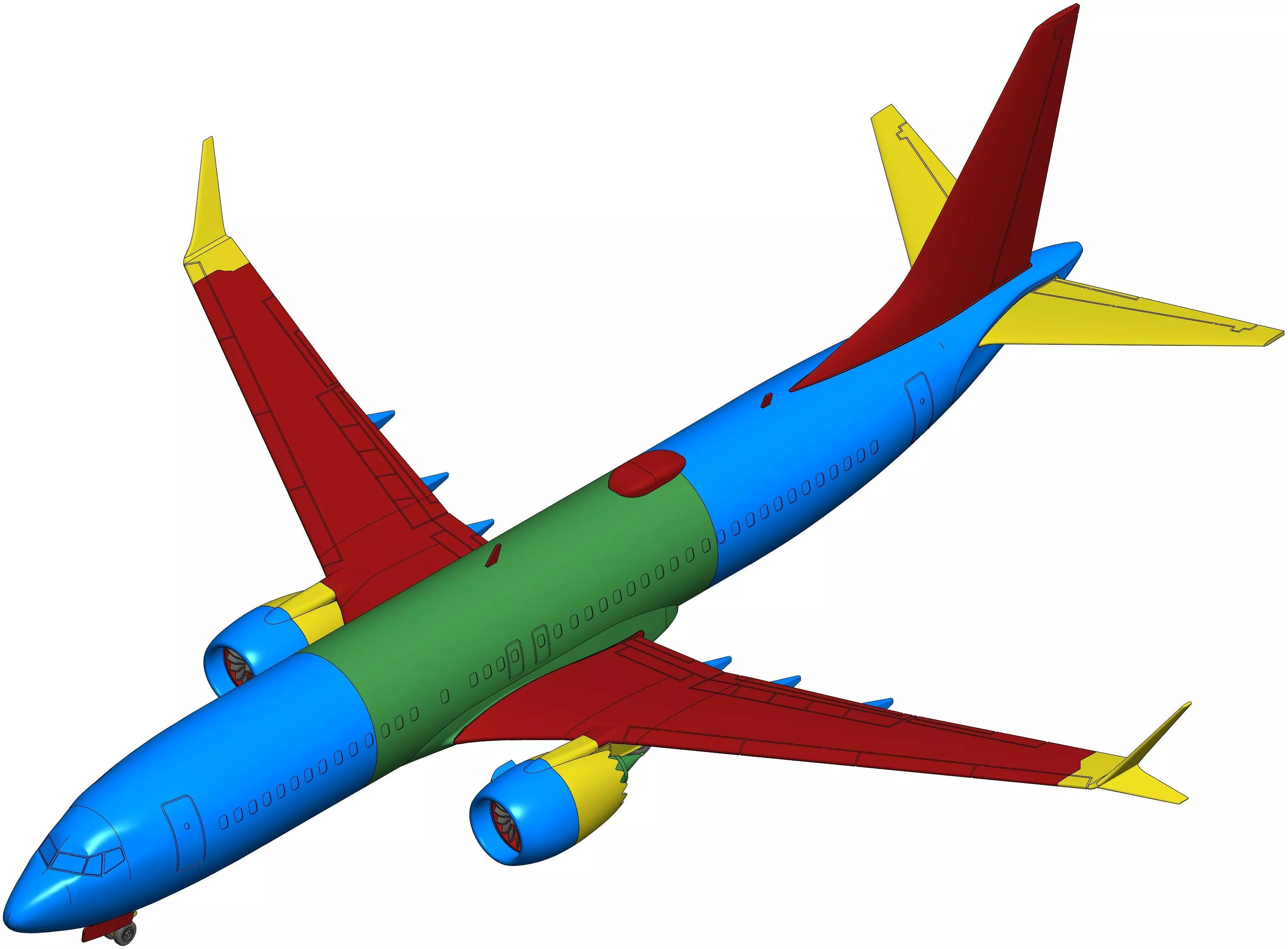 131214-8 Model kit Boeing 737-8 MAX Down 3D print model_23