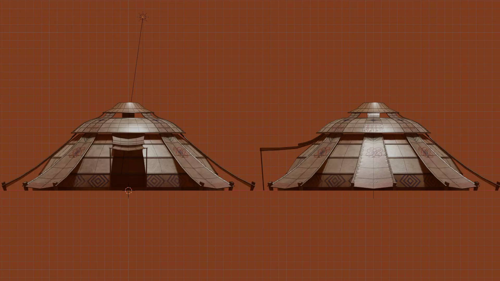 Desert Tent Low-poly 3D model_2