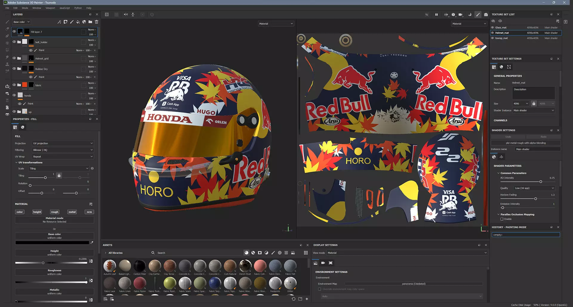 F1 Yuki Tsunoda Helmet 2024 3D model_14
