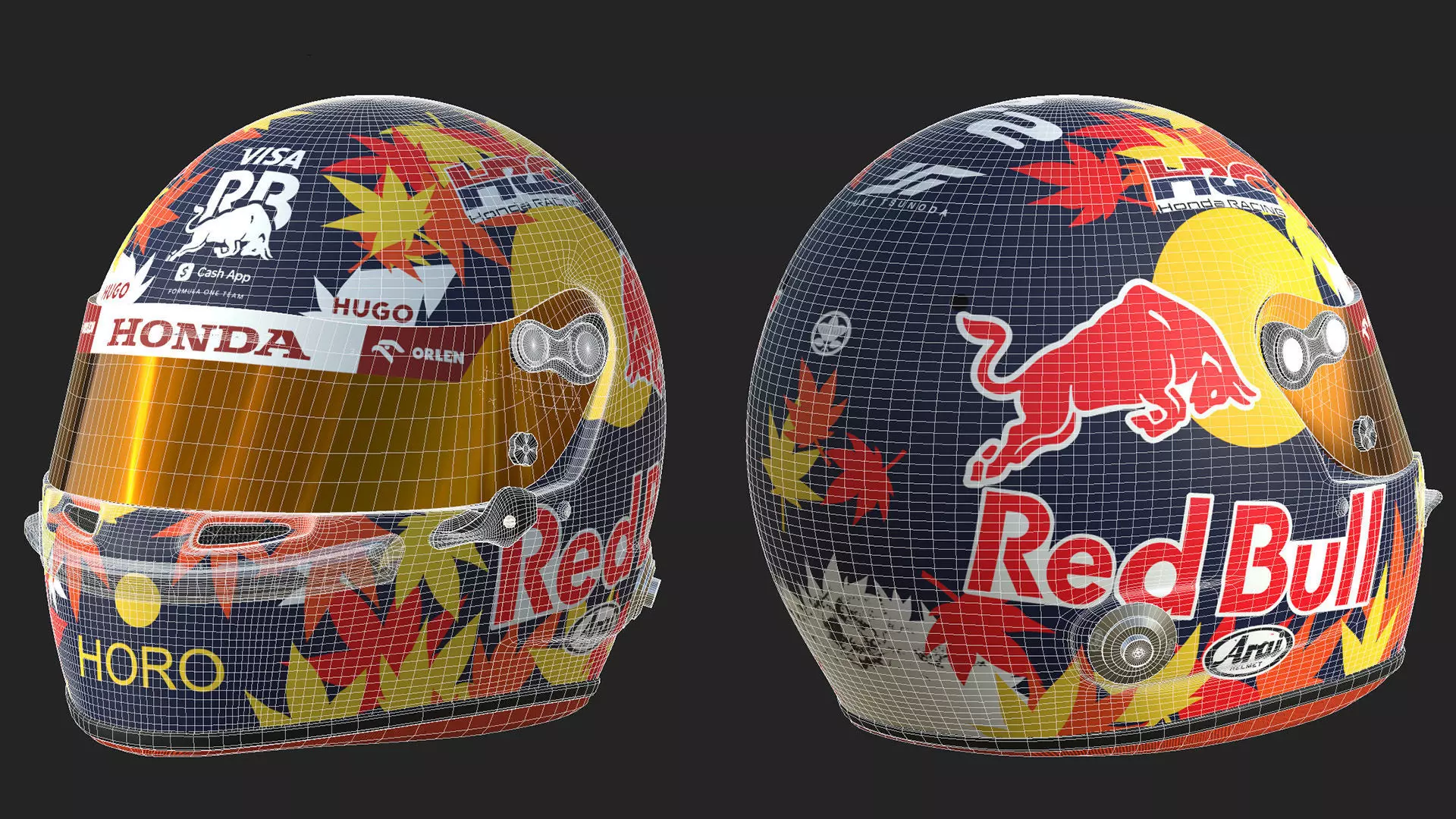 F1 Yuki Tsunoda Helmet 2024 3D model_15