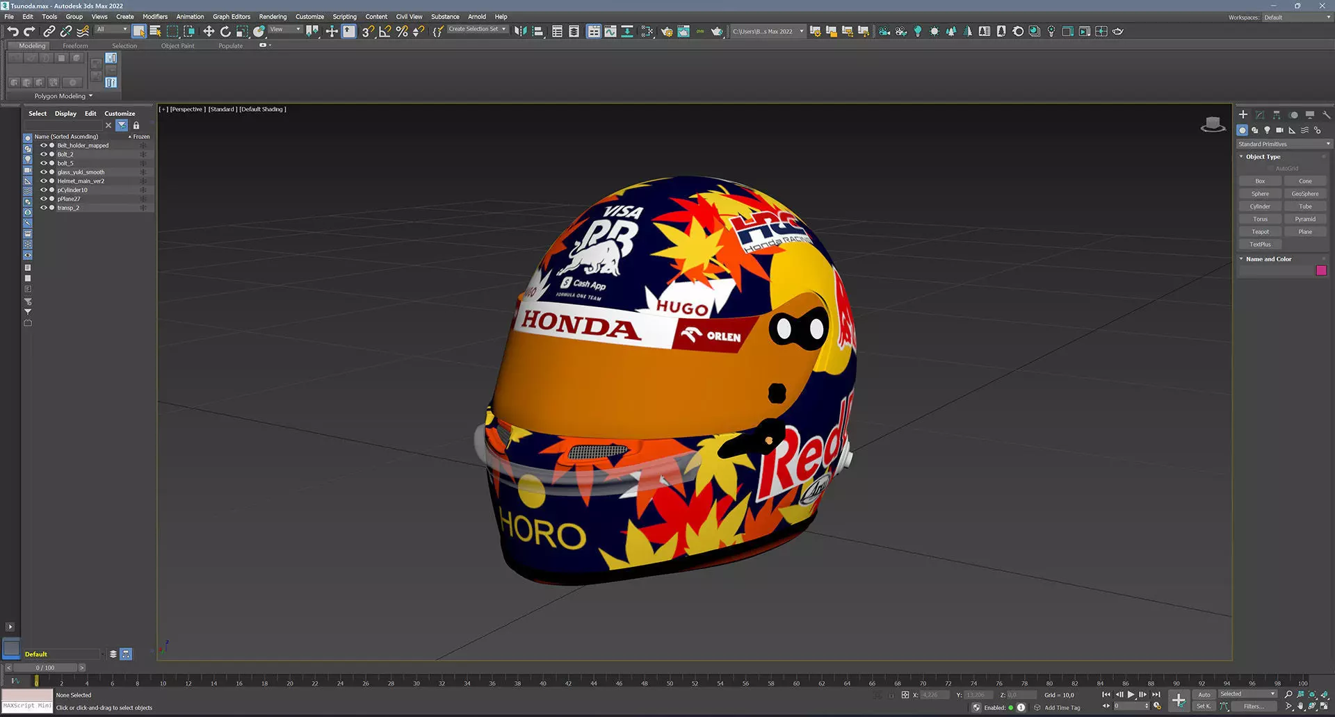 F1 Yuki Tsunoda Helmet 2024 3D model_13