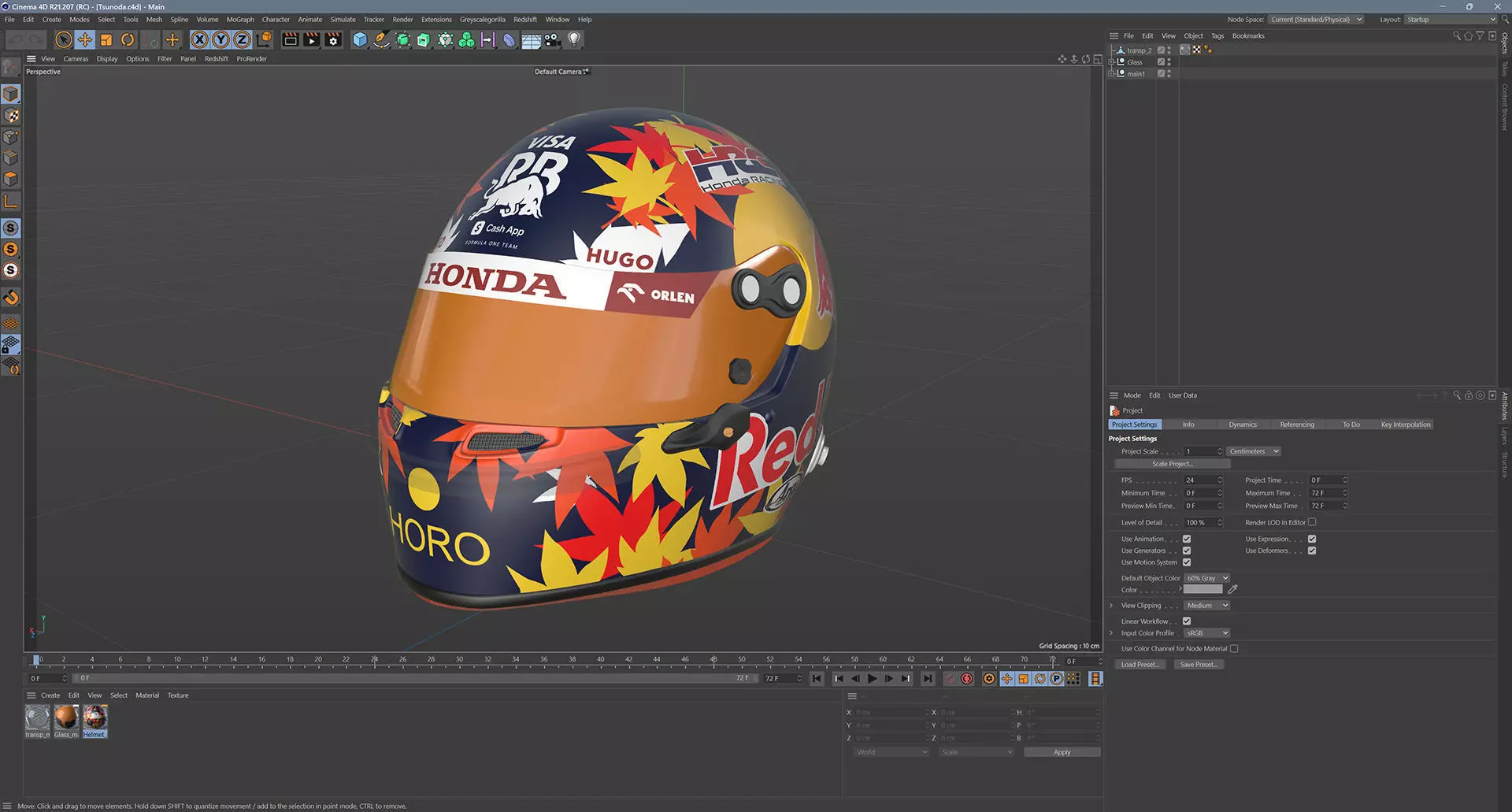F1 Yuki Tsunoda Helmet 2024 3D model_12
