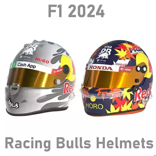 F1 Racing Bulls Helmets 2024 3D model