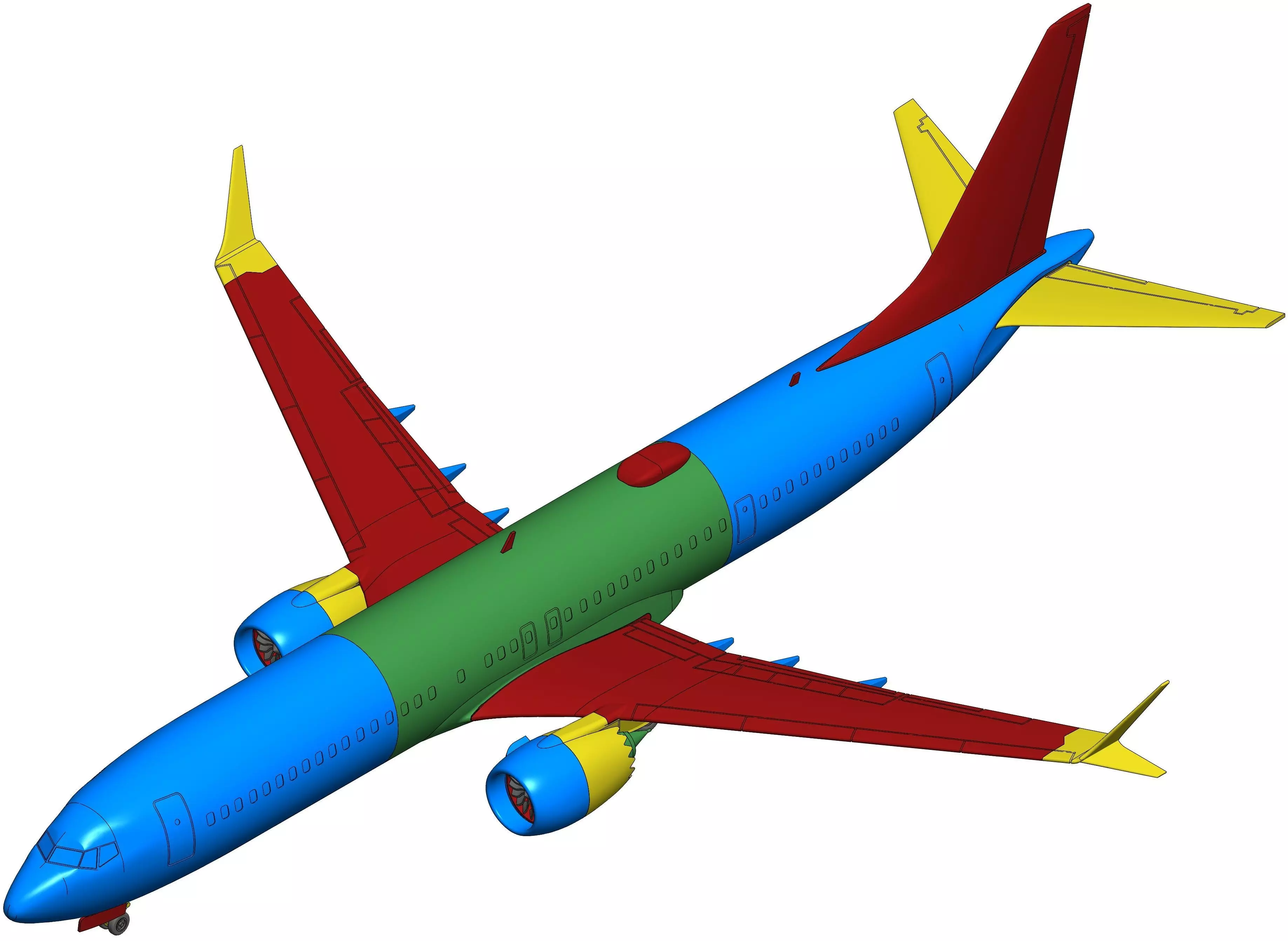 131214-9 Model kit Boeing 737-9 MAX Down 3D print model_23