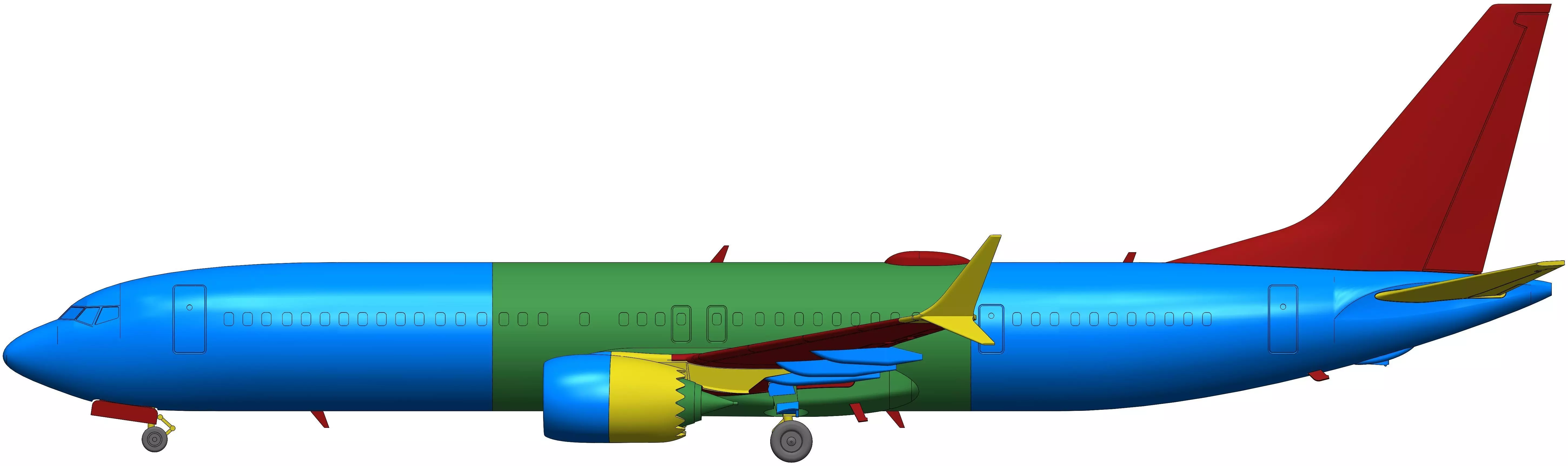131214-9 Model kit Boeing 737-9 MAX Down 3D print model_24