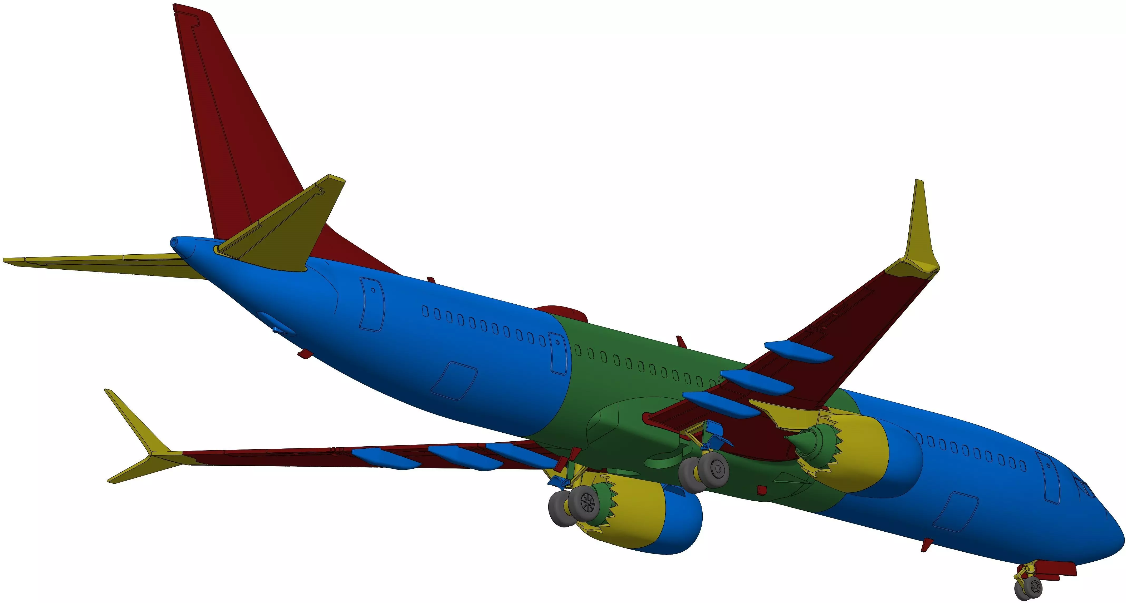 131214-9 Model kit Boeing 737-9 MAX Down 3D print model_20