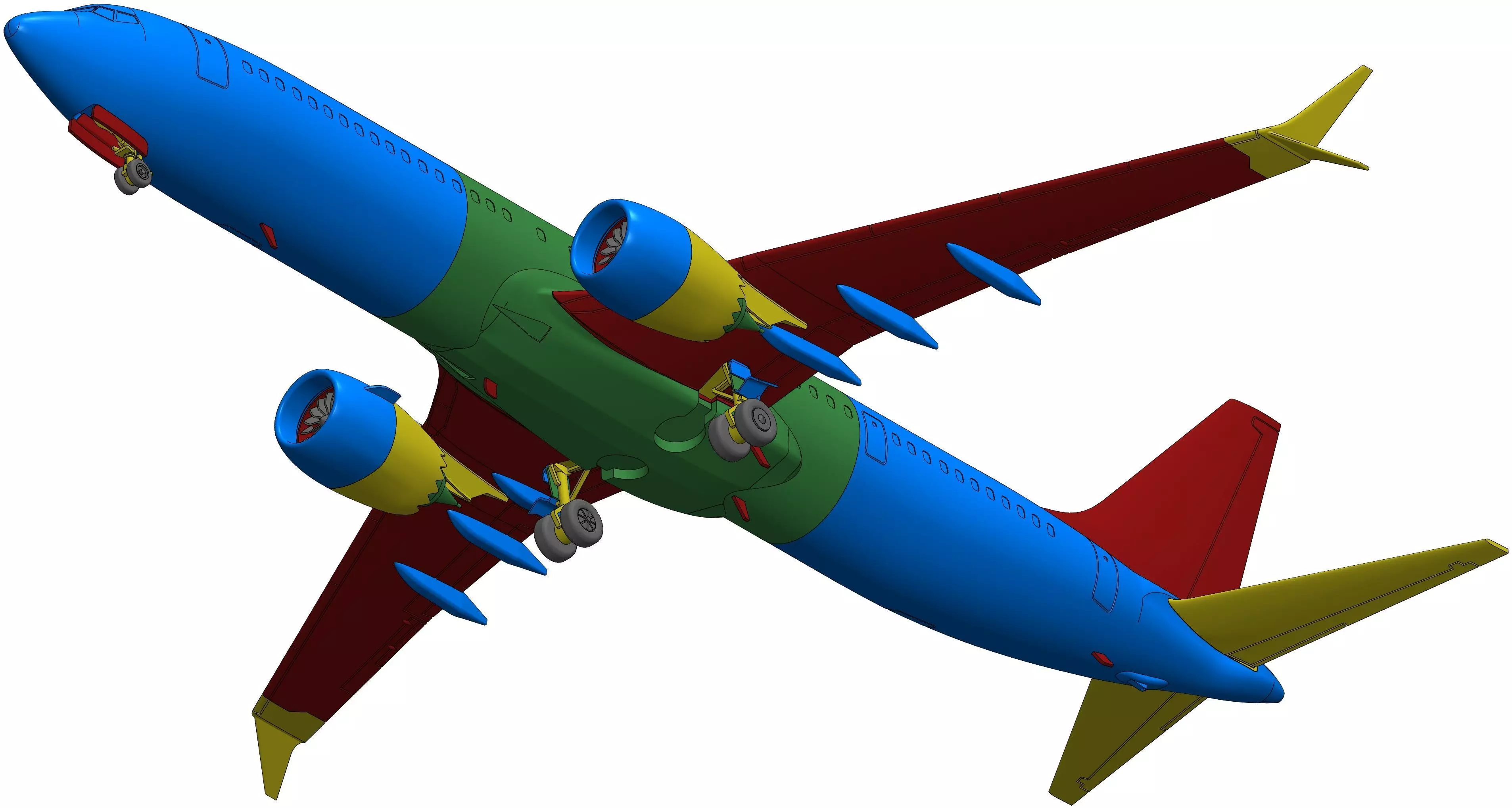 131214-9 Model kit Boeing 737-9 MAX Down 3D print model_25