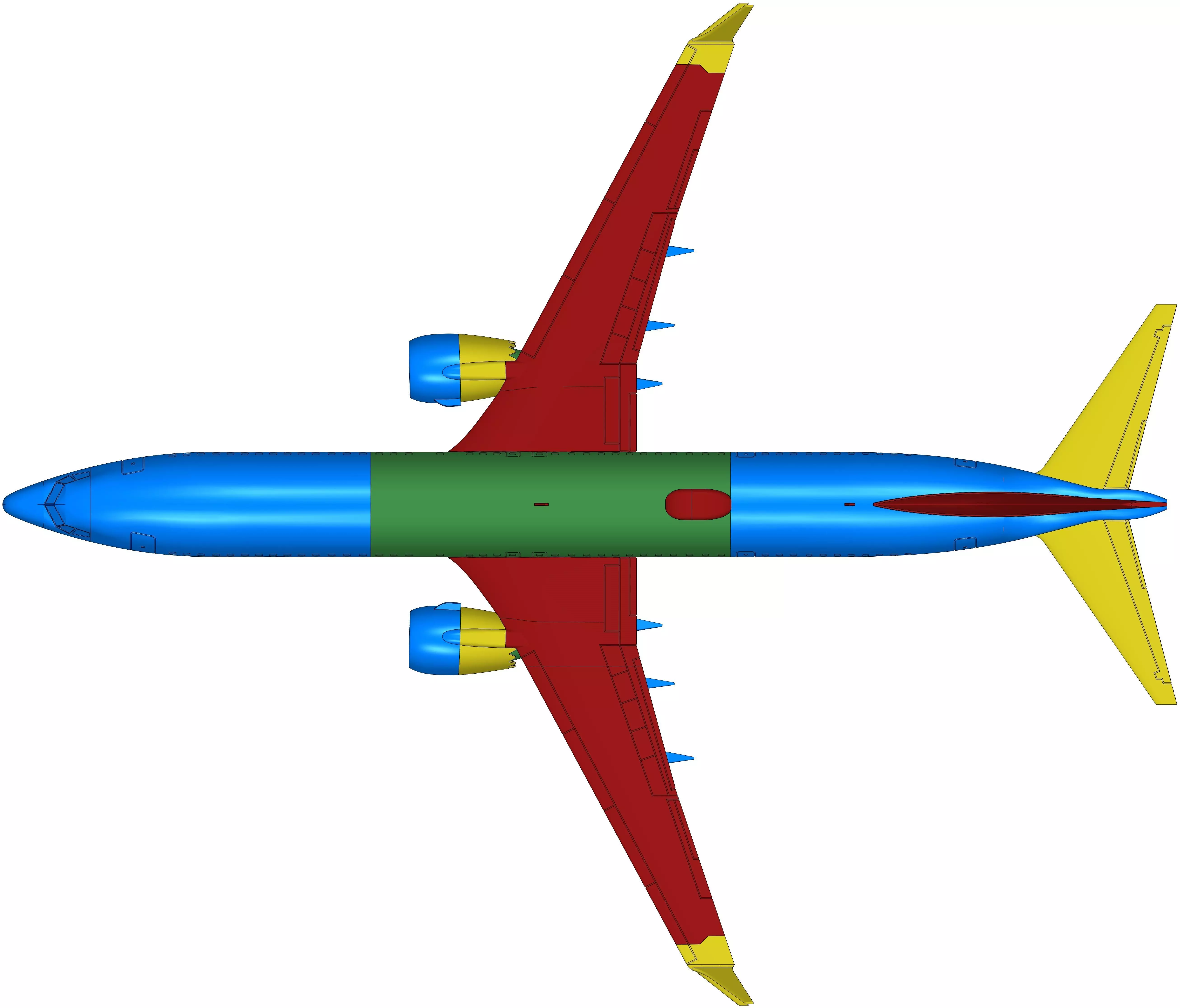131214-9 Model kit Boeing 737-9 MAX Down 3D print model_19