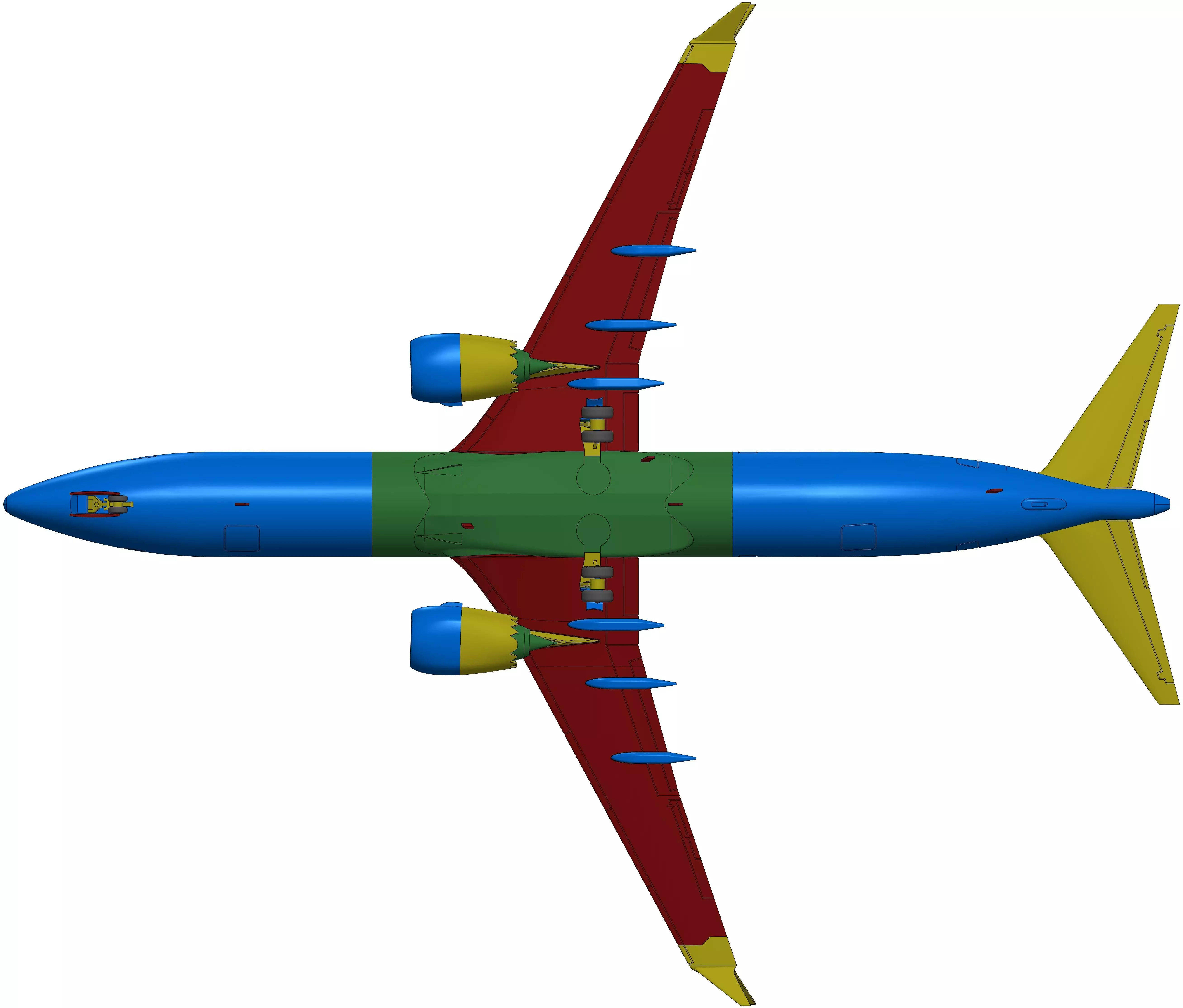 131214-9 Model kit Boeing 737-9 MAX Down 3D print model_17