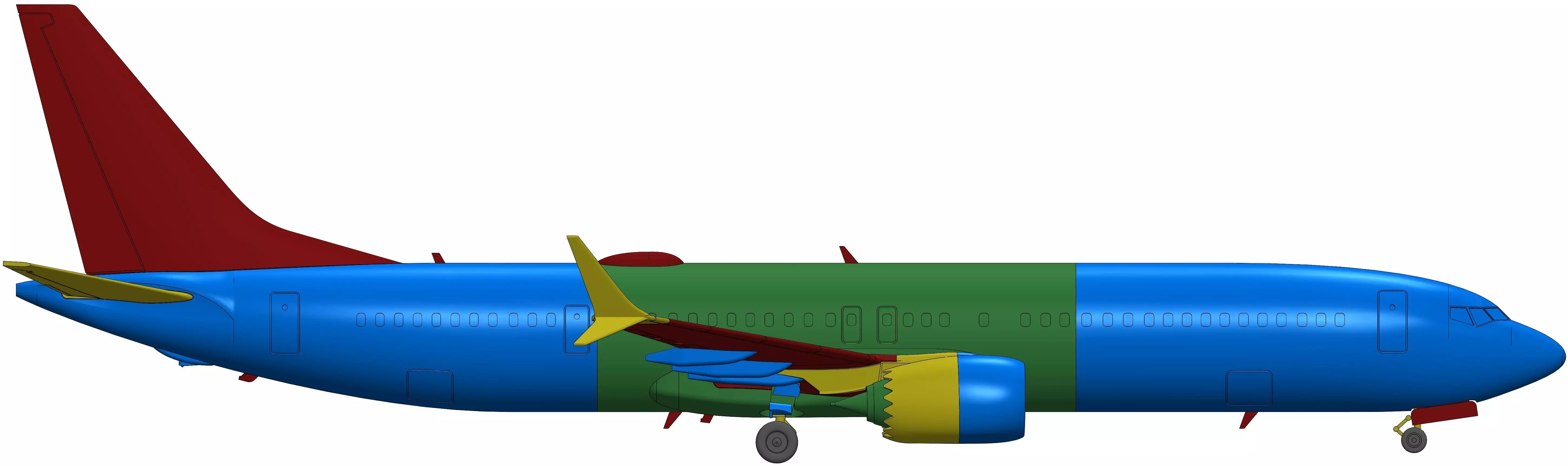 131214-9 Model kit Boeing 737-9 MAX Down 3D print model_18