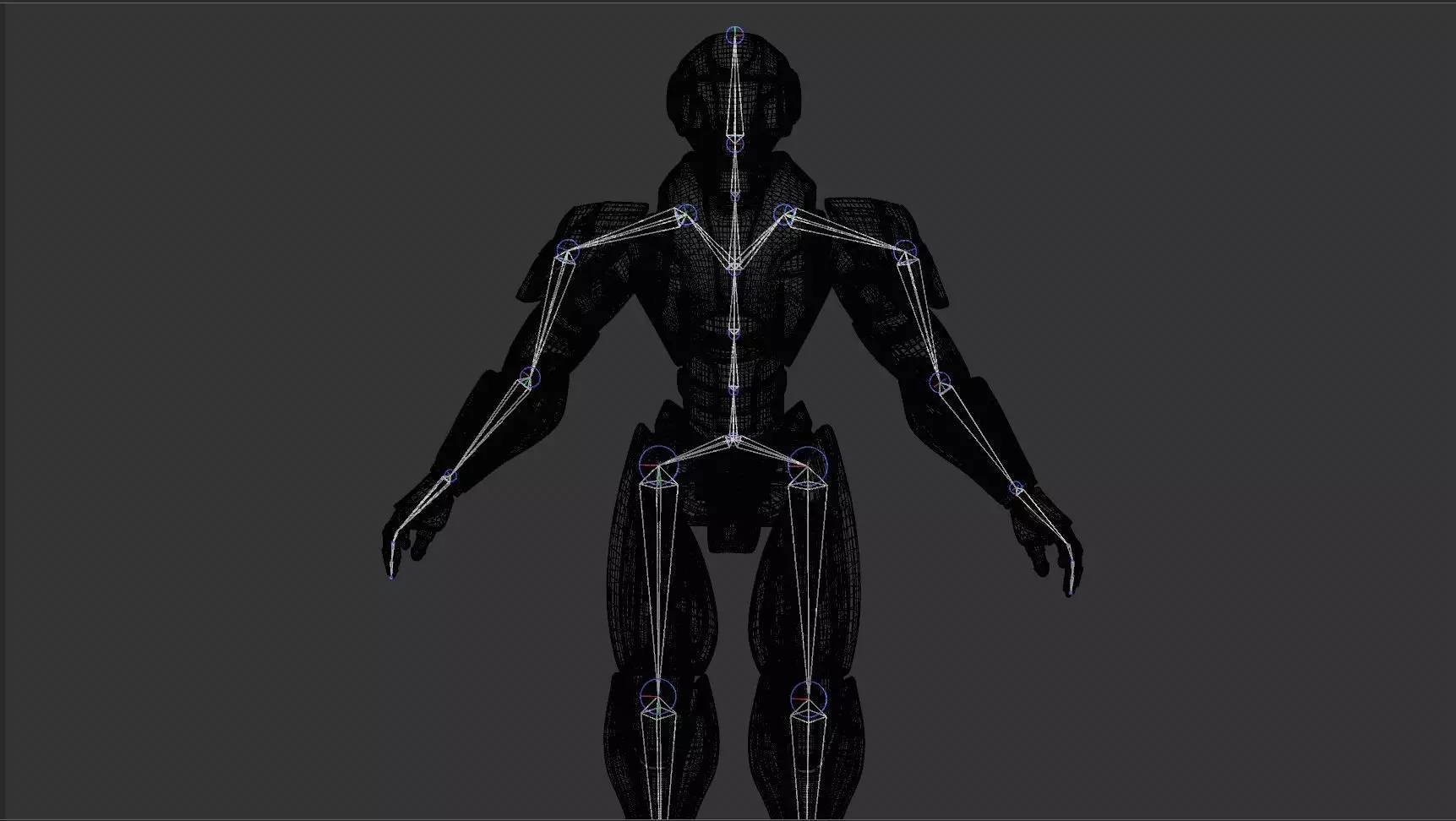 RED SCI-FI ROBOT Low-poly 3D model_19